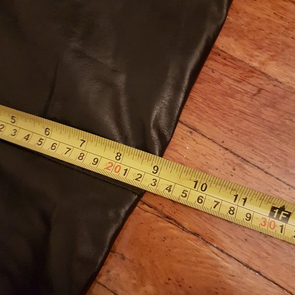 1990s Vintage Black High Waist Leather Pants Size 24 Waist - Picture 16 of 16